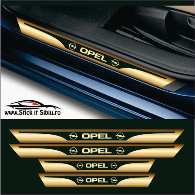 PRAG-545 Set Protectie Praguri Opel – Stickere Auto din Folie Autocolantă | Rezistent Apă + UV
