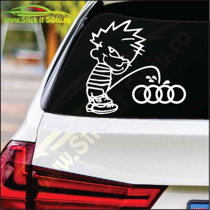 Bad Boy Peeing On Audi - Stickere Auto