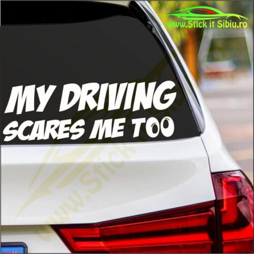 My driving scares me too - Stickere Auto