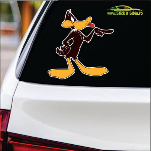 Daffy Duck-Model 1-Stickere Auto-Moto-Auto-Moto-Stickere Auto-Moto-stickere Auto-moto-printat-laminat-taiat pe contur- www.stickitsibiu.ro