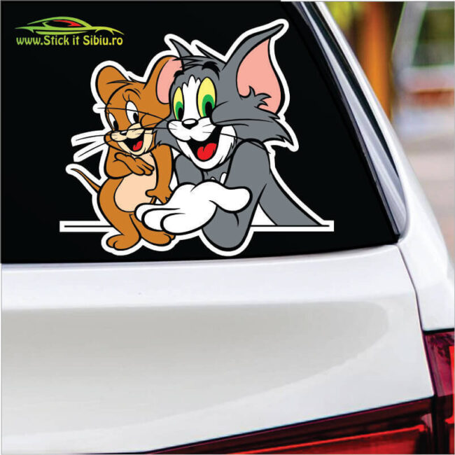 Tom & Jerry - Best Friends -Model 1-Stickere Auto-Moto -+ Stickere Auto-Moto-Auto-Moto-Stickere Auto-Moto-stickere Auto-moto-printat-laminat-taiat pe contur- www.stickitsibiu.ro