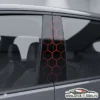 35 SET COMPLET stickere Stalpi Usi - Holo Hex - Red | Rezistent Apă + UV