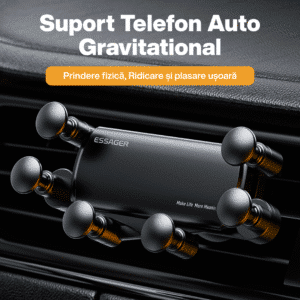 Suport Auto pentru Telefon - Gravitational (Stabil + Silențios)