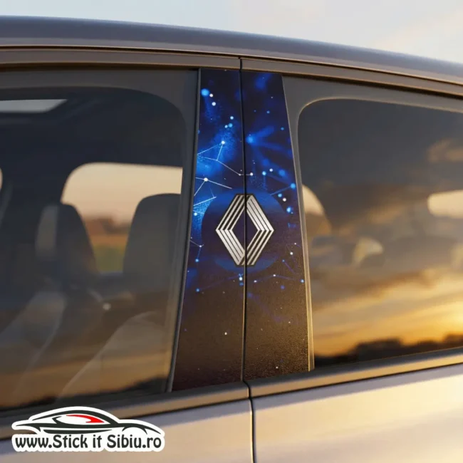 1 SET COMPLET stickere Stalpi Usi - CORELINK RENAULT | Rezistent Apă + UV