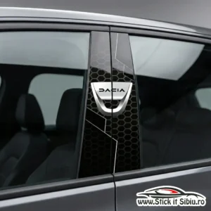 SET COMPLET stickere Stalpi Usi - Hexa Dacia Signature | Rezistent Apă + UV