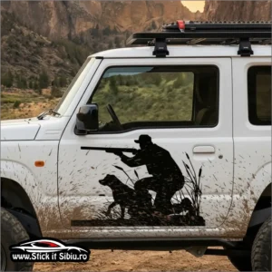 Autocolant Off-Road Hunting Team – Parteneri de Vânătoare | Rezistent Noroi - Stickere Auto