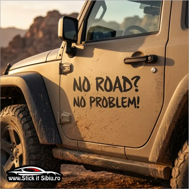 NWO-045.1 Sticker Jeep & SUV – Motto Aventură 4x4 | Rezistent Apă + UV