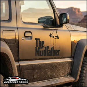 Sticker Auto "The Mudfather" – Parodie Godfather Off-Road | Printat & Laminat - Stickere Auto