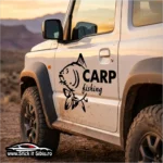 Sticker Jeep & SUV – Carp Fishing Logo | Decupat Contur - Stickere Auto