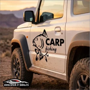 Sticker Jeep & SUV – Carp Fishing Logo | Decupat Contur - Stickere Auto
