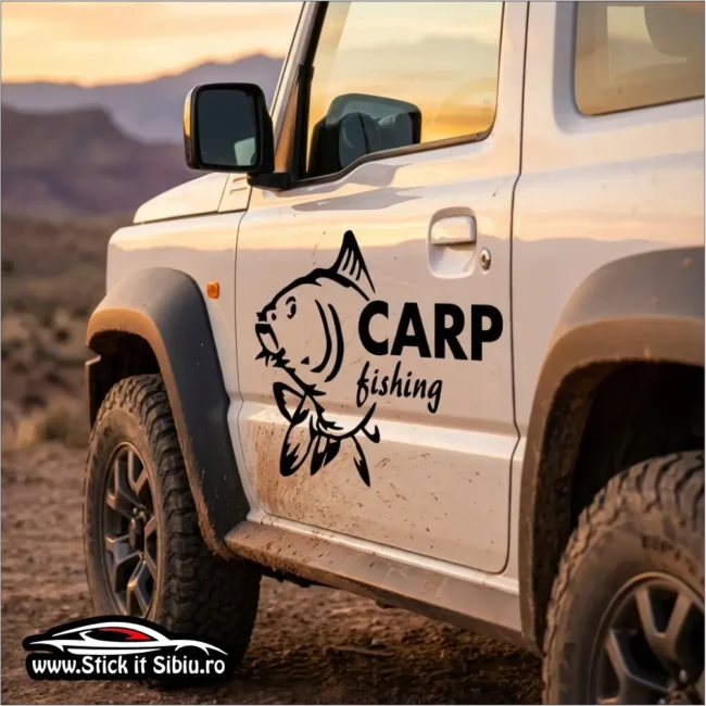 Sticker Jeep & SUV – Carp Fishing Logo | Decupat Contur - Stickere Auto Sticker Jeep & SUV – Carp Fishing Logo | Decupat Contur - Stickere Auto
