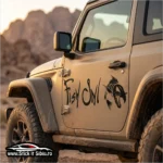 Sticker Jeep & Patrol – Fish ON Skeleton Design | Decupat Contur - Stickere Auto