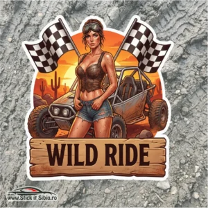 Sticker Auto Racing Wild Ride – Pin-Up Girl | Printat & Laminat