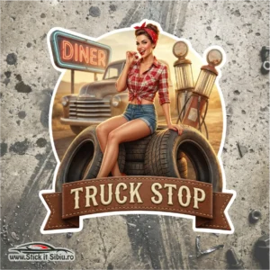 Sticker TIR Truck Stop – Route 66 Style | Decupat Contur