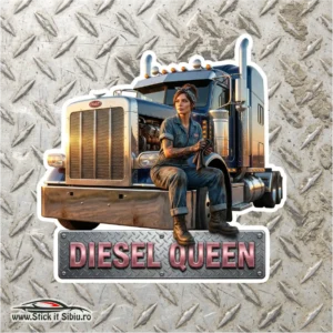 Sticker Șoferiță Diesel Queen – Heavy Duty | Decupat Contur