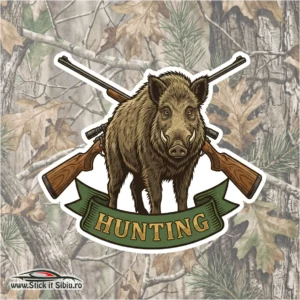 Autocolant Wild Boar – Hunting Badge | Rezistent Noroi
