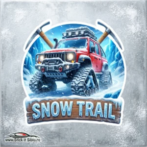 Autocolant Off-Road Snow Trail – Arctic Edition | Rezistent Apă | Printat + Laminat + decupat pe contur
