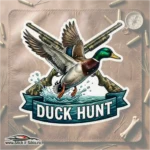 Sticker Vânătoare Duck Hunt – Flying Mallard | Rezistent Apă + UV