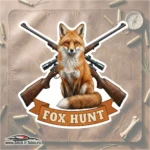 Sticker Vânătoare Fox Hunt – Vulpe | Rezistent Apă + UV