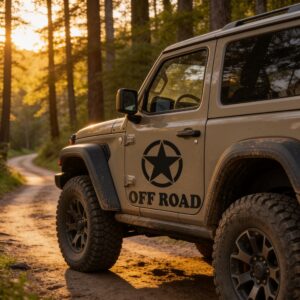 Sticker Auto Army Star OFF ROAD montat pe masina — StickIt