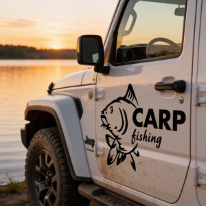 Sticker Jeep SUV Carp Fishing Logo montat pe masina — StickIt